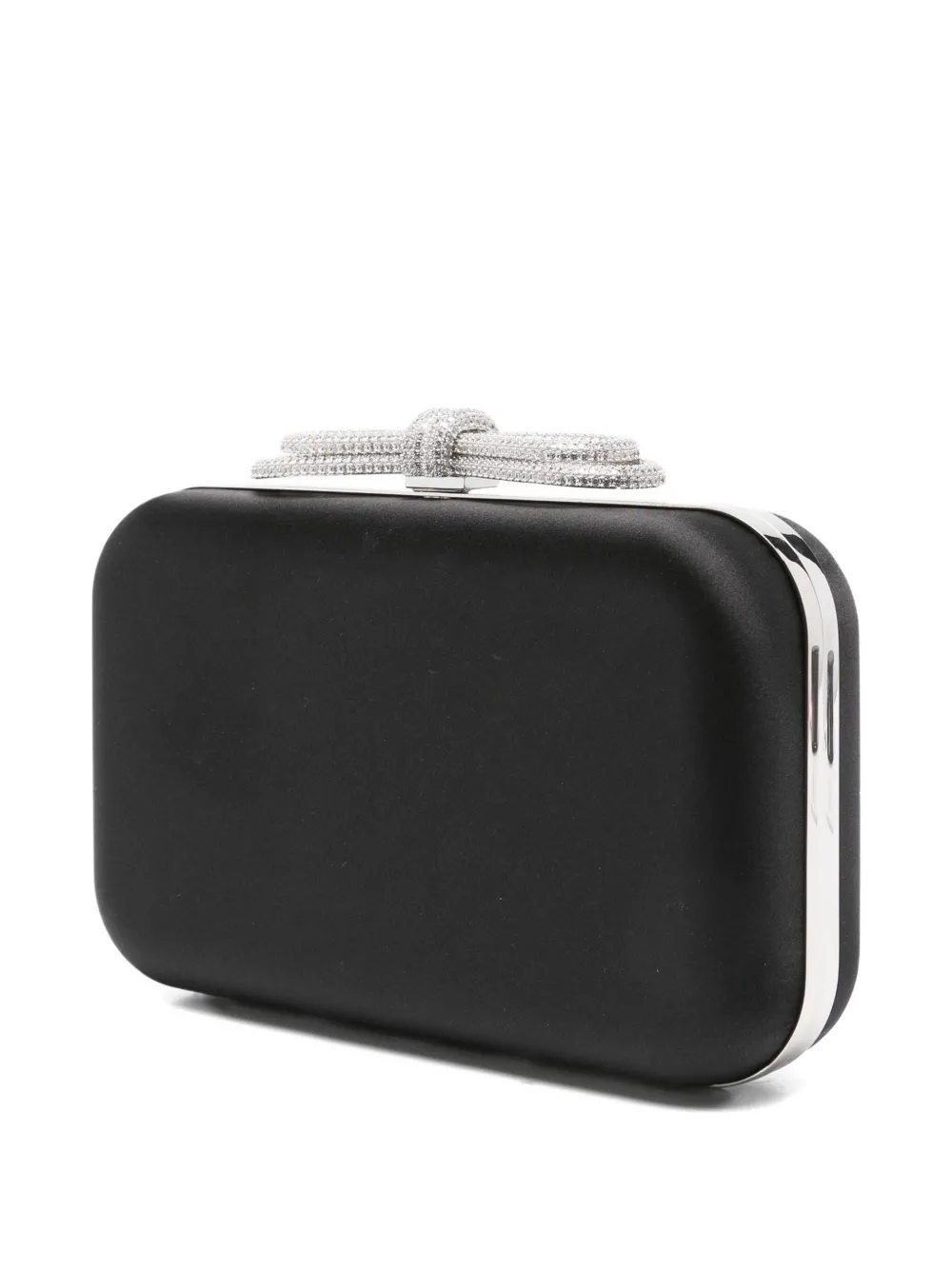 Mach&mach Crystal-embellished Bow Clutch In Black
