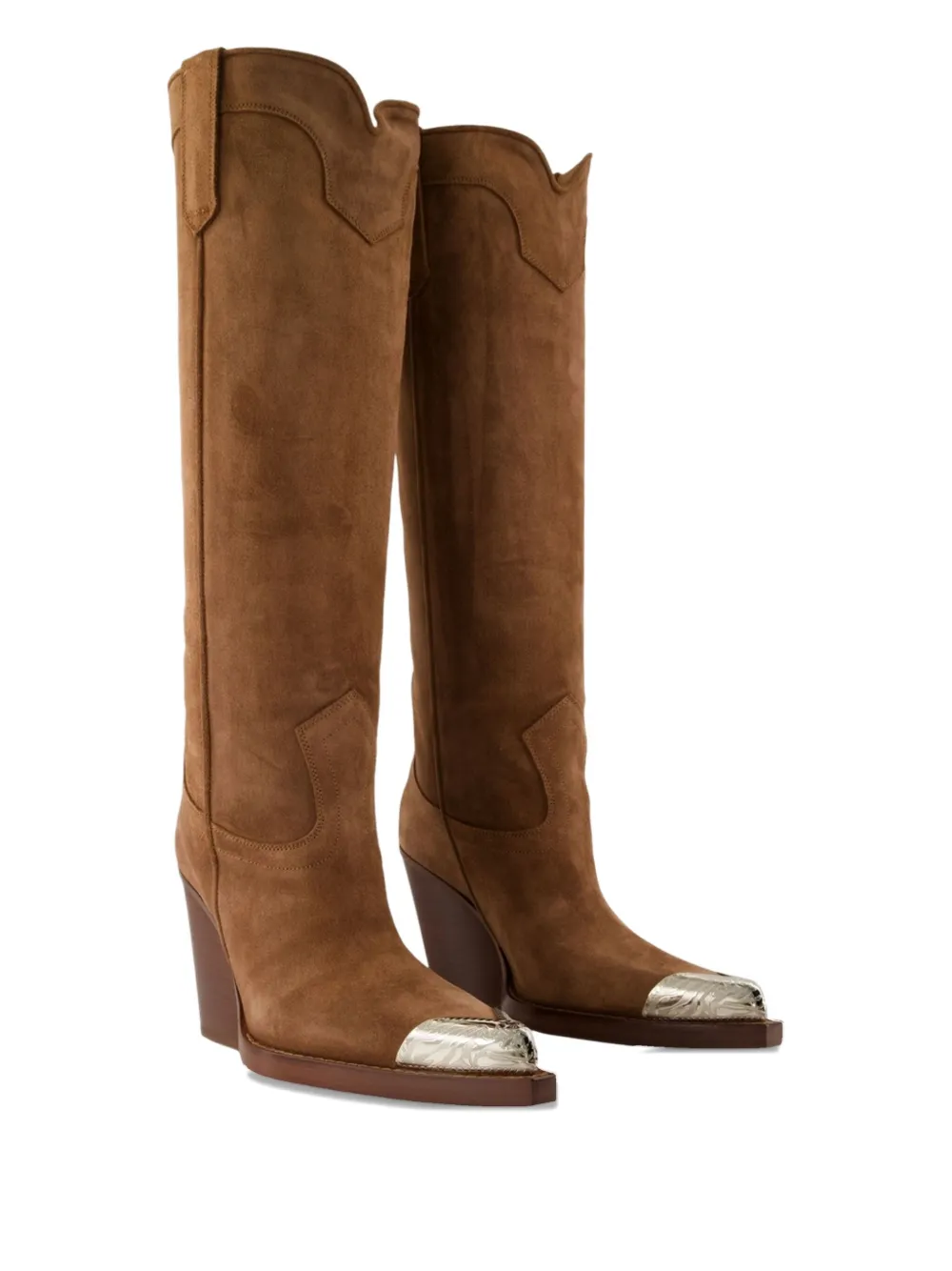 Paris Texas El Dorado metallic-toe cowboy boots Brown