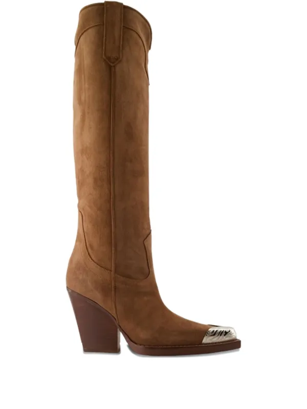 Paris Texas El Dorado metallic-toe Cowboy Boots Brown