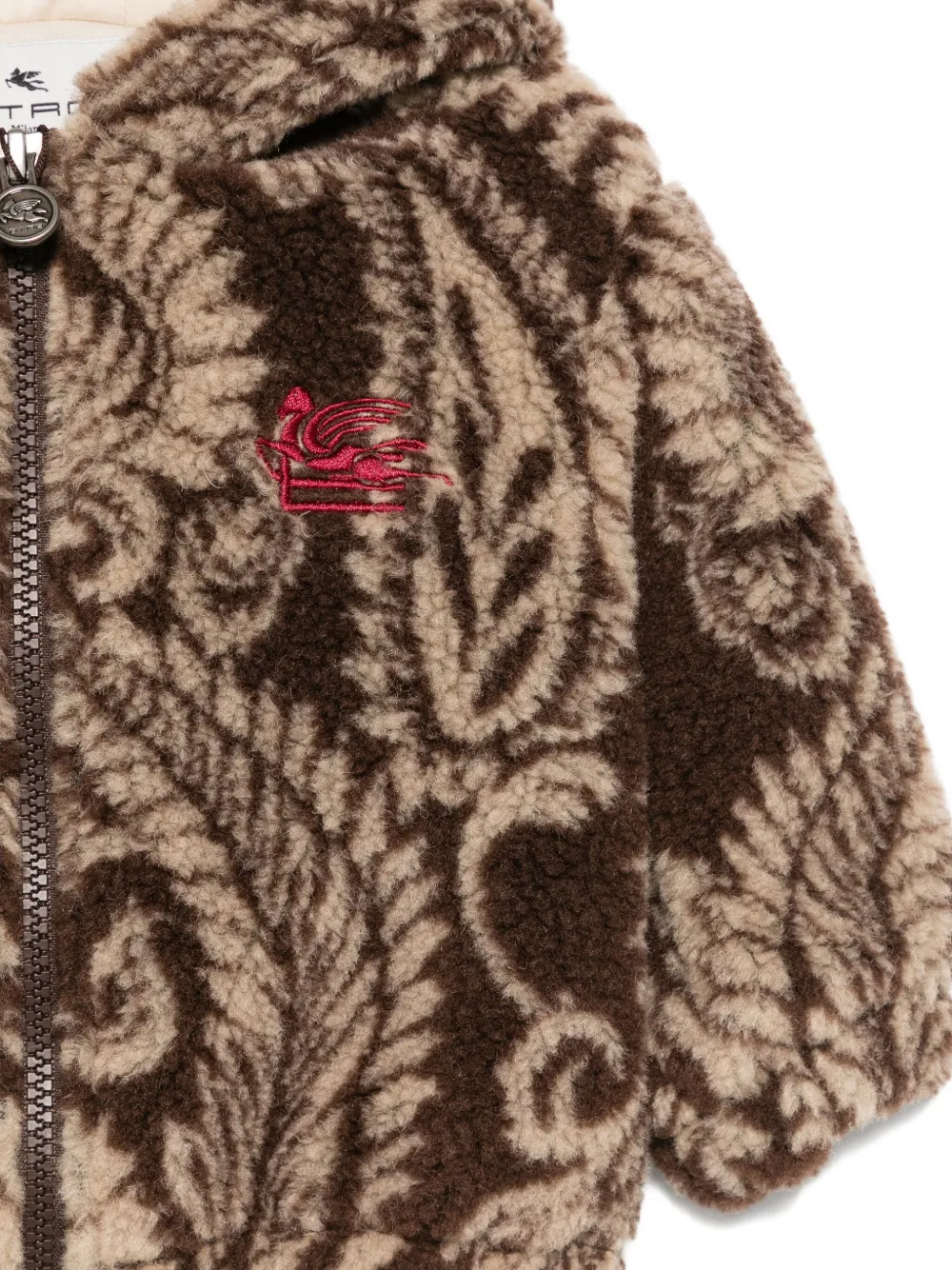 ETRO KIDS Jack met paisley-print en capuchon Bruin