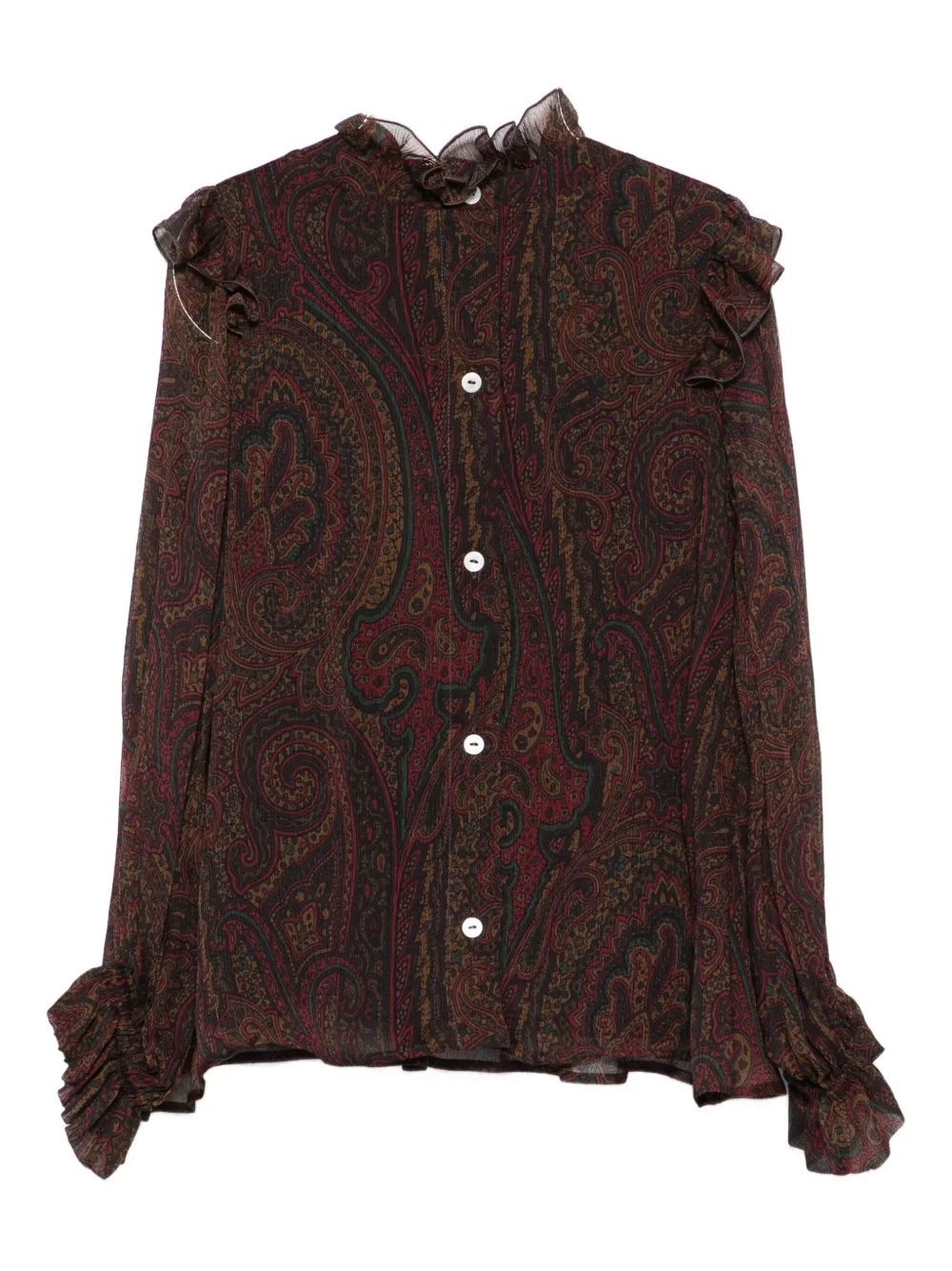 ETRO KIDS paisley ruffled blouse Bruin