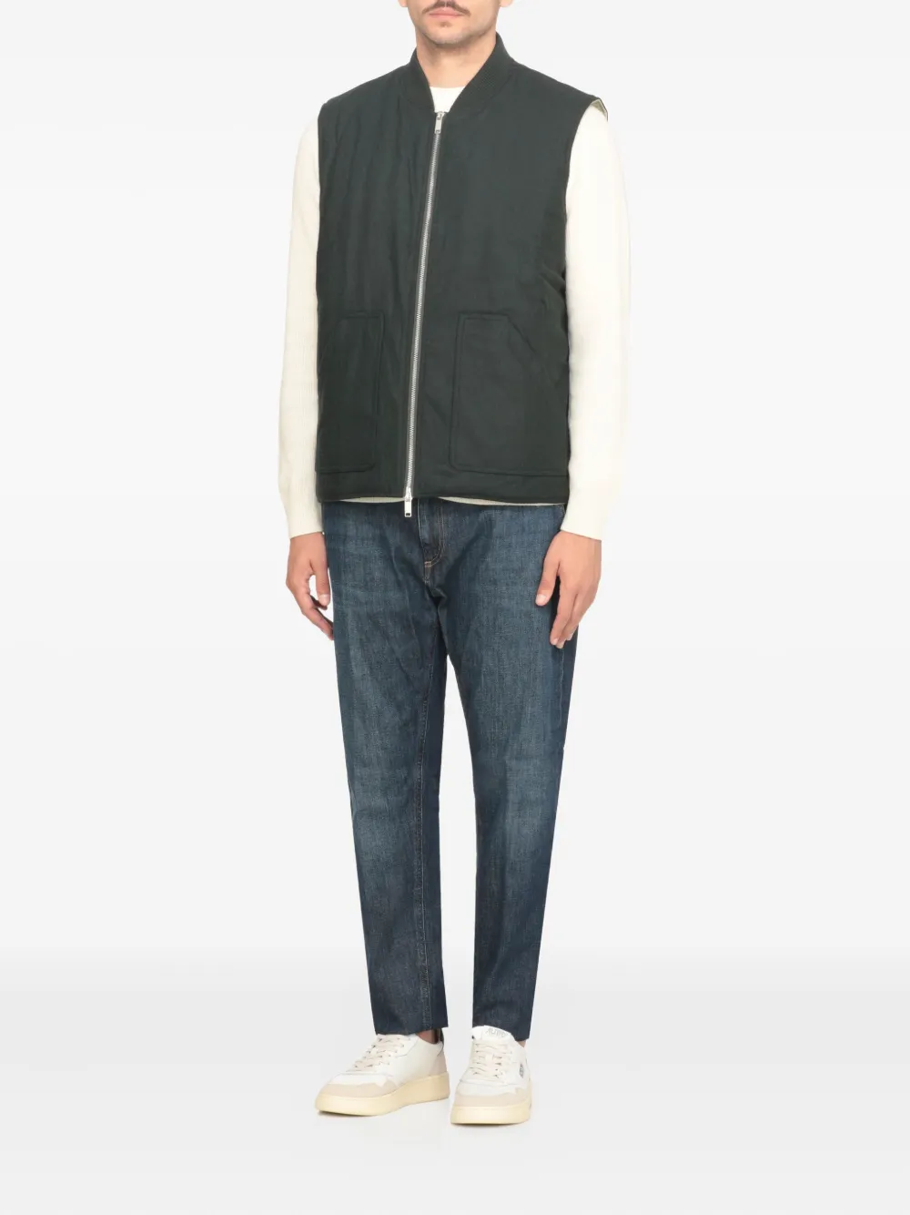 Autry Zip-up Gilet In Green