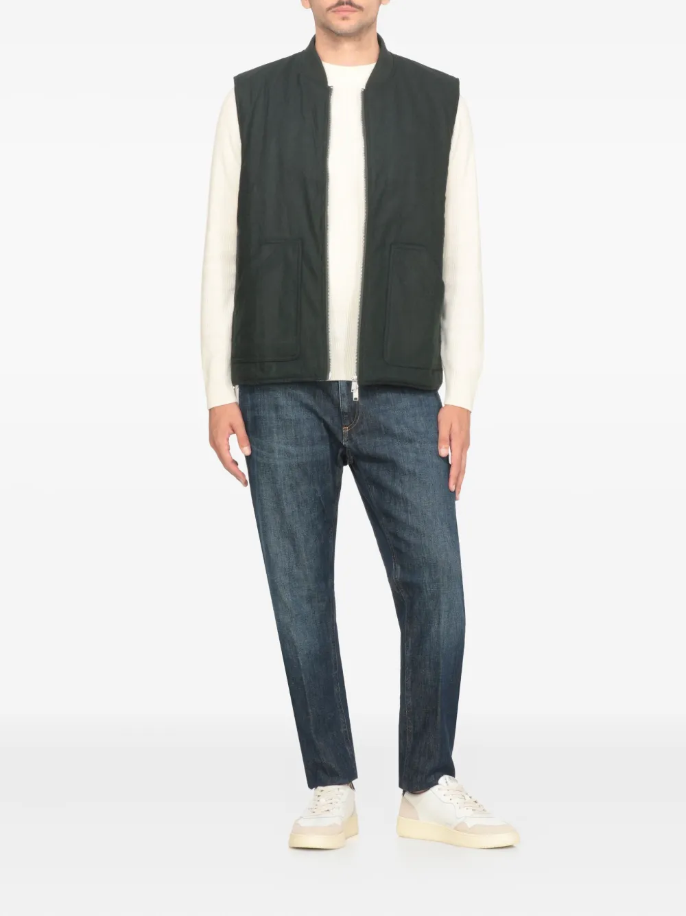 Autry Zip-up Gilet In Green