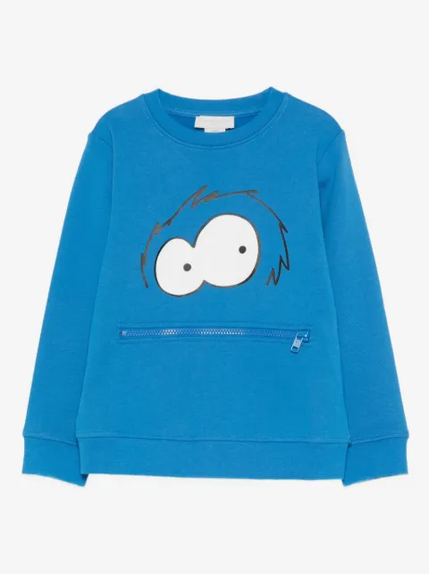 Stella McCartney Kids monster-face zip-detail sweatshirt