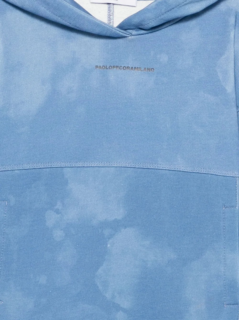 Paolo Pecora Kids Top met tie-dye print en capuchon Blauw