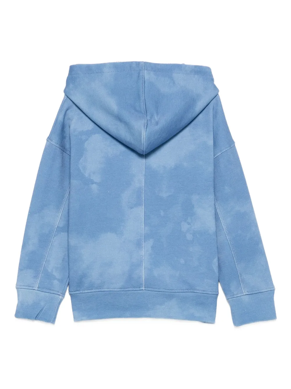 Paolo Pecora Kids Top met tie-dye print en capuchon Blauw