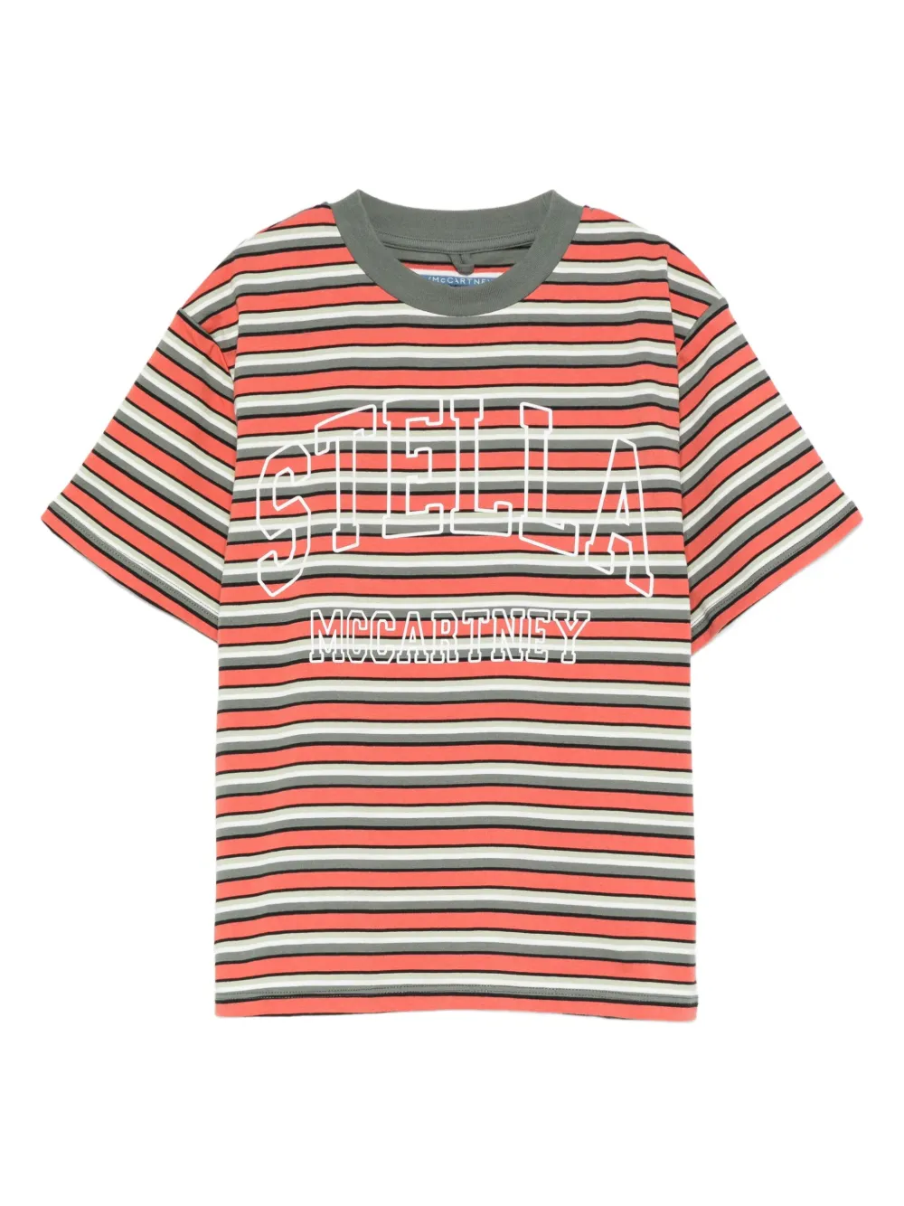 Stella McCartney Kids Gestreept T-shirt Oranje