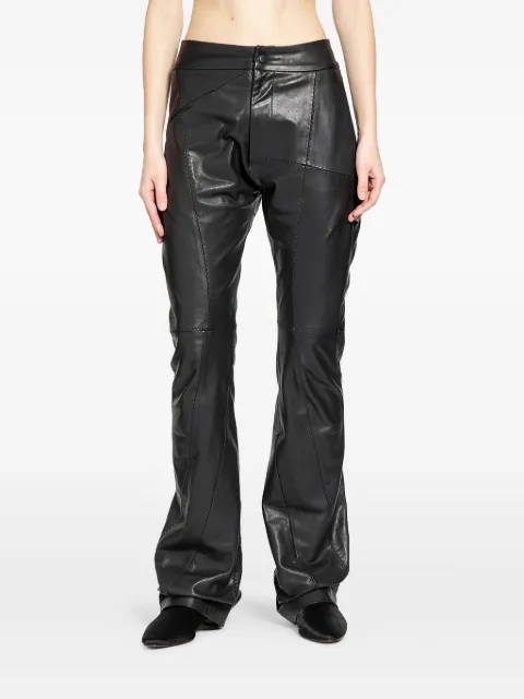 YEHUAFAN panelled leather trousers