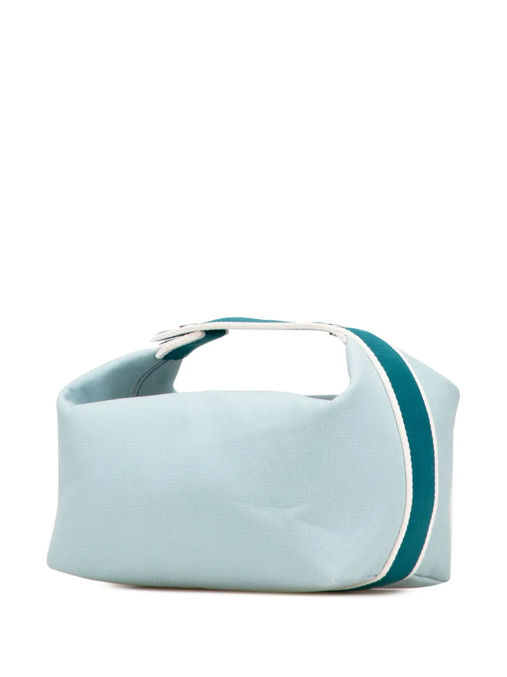 Pre-owned Hermes 2020-2025 Large Canvas Bride A Brac Vanity Bag In Blue