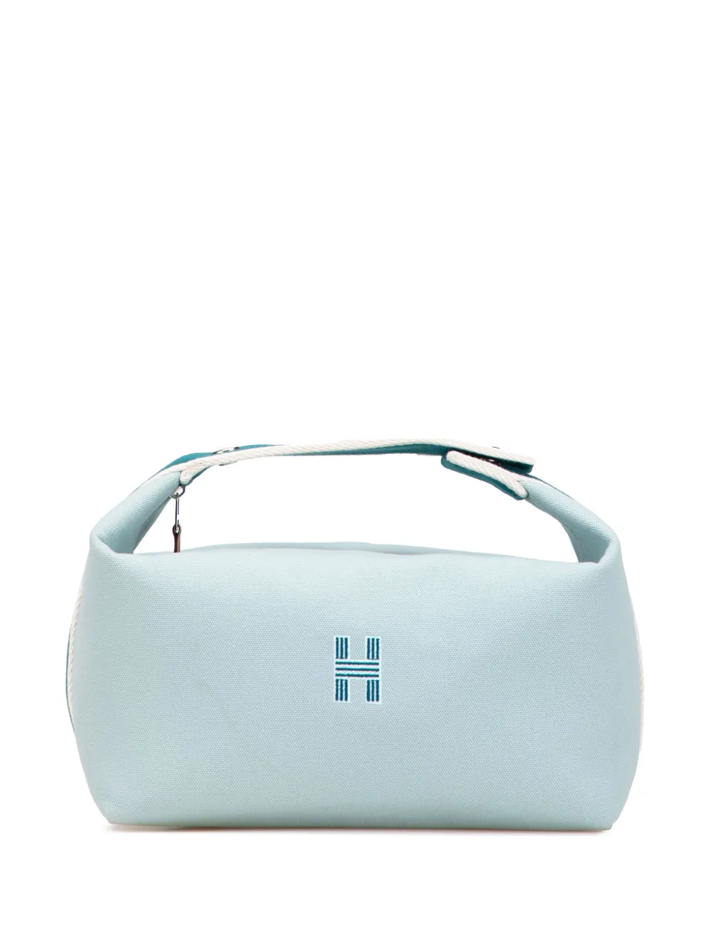 Pre-owned Hermes 2020-2025 Large Canvas Bride A Brac Vanity Bag In Blue