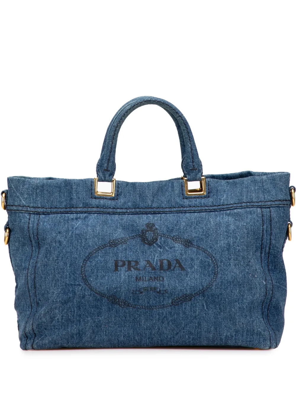 値下げ！超美品！PRADA カナパ デニム ビジュー ハンドバッグ 値下げ！超美品！PRADA カナパ デニム ビジュー ハンドバッグ