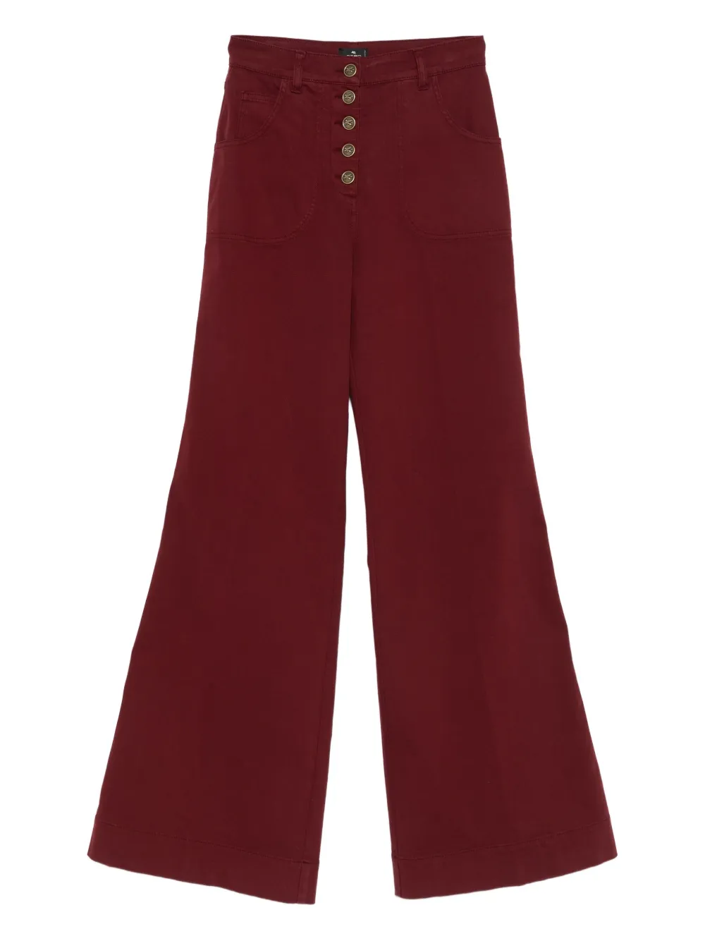 ETRO Button-fly jeans met wijde pijpen Rood