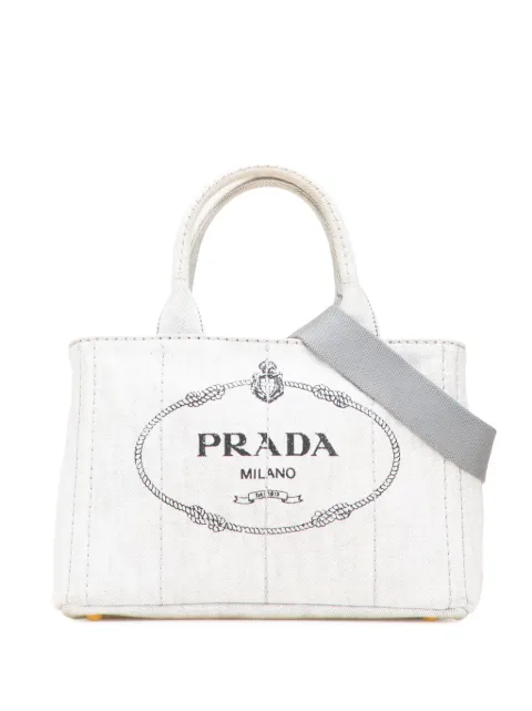 Prada Pre-Owned 2010-2025 Small Denim Canapa Logo satchel
