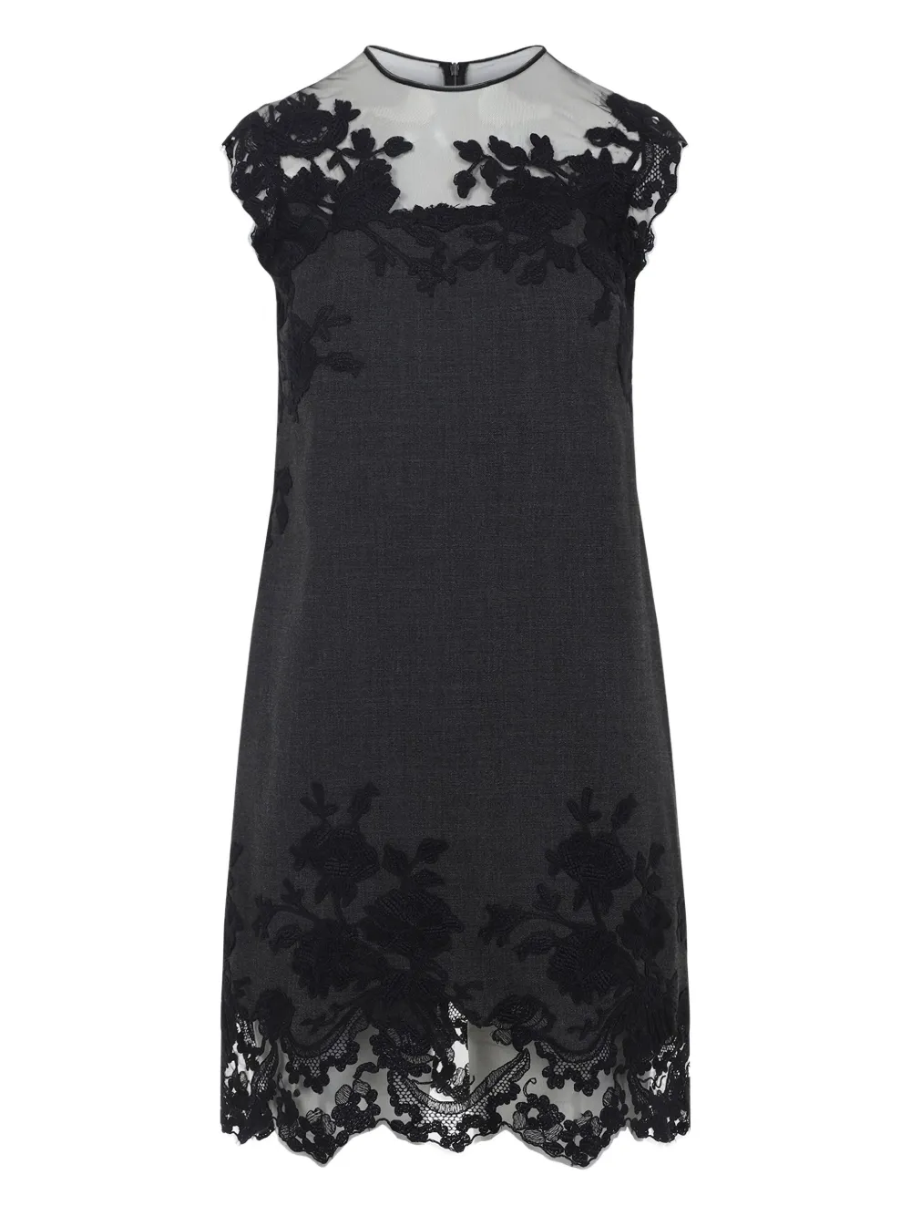 Ermanno Scervino lace-embellished wool dress | Grey | Image 1