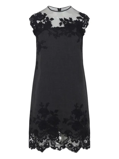 Ermanno Scervino lace-embellished wool dress