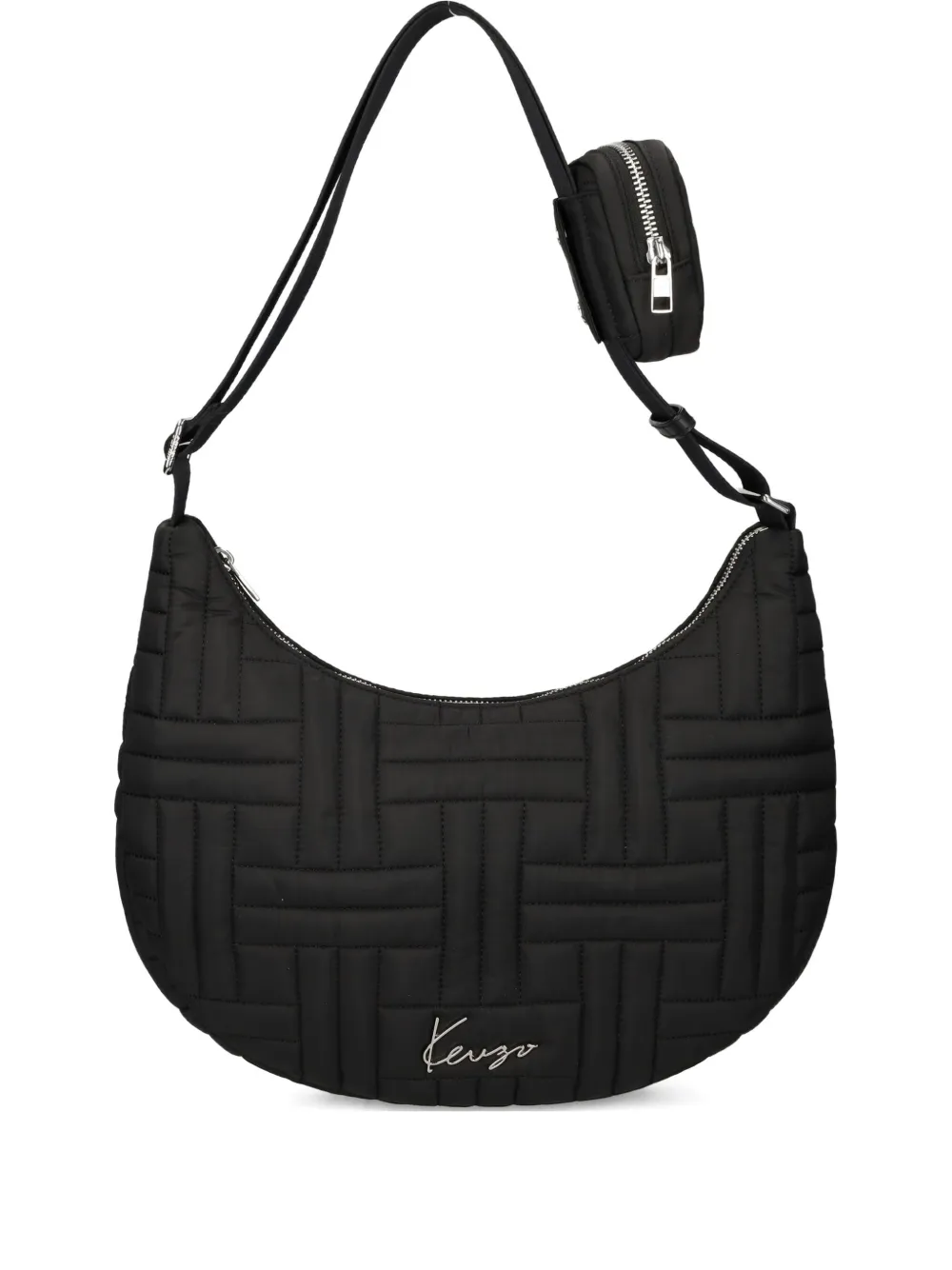 Kenzo Logo-plaque Shoulder Bag In Black