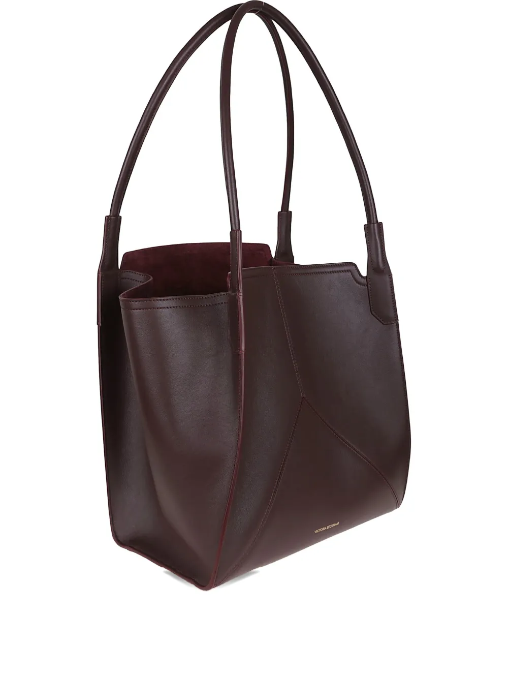 Victoria Beckham Victoria Panelled Smoothed Leather Tote In Burgundy