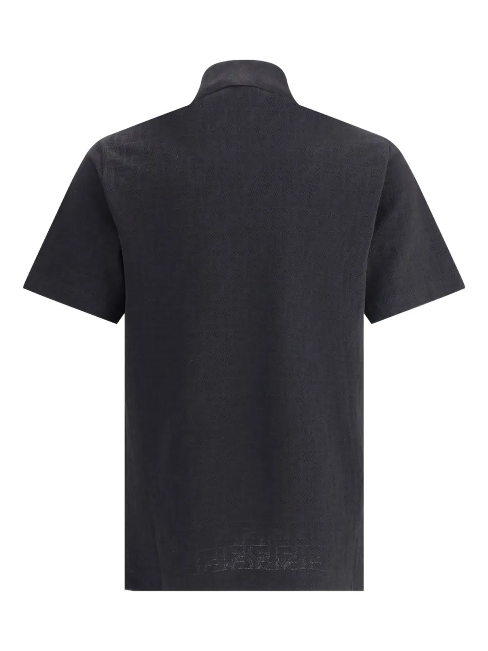 Fendi Ff Piquet Jacquard Polo Shirt In Black