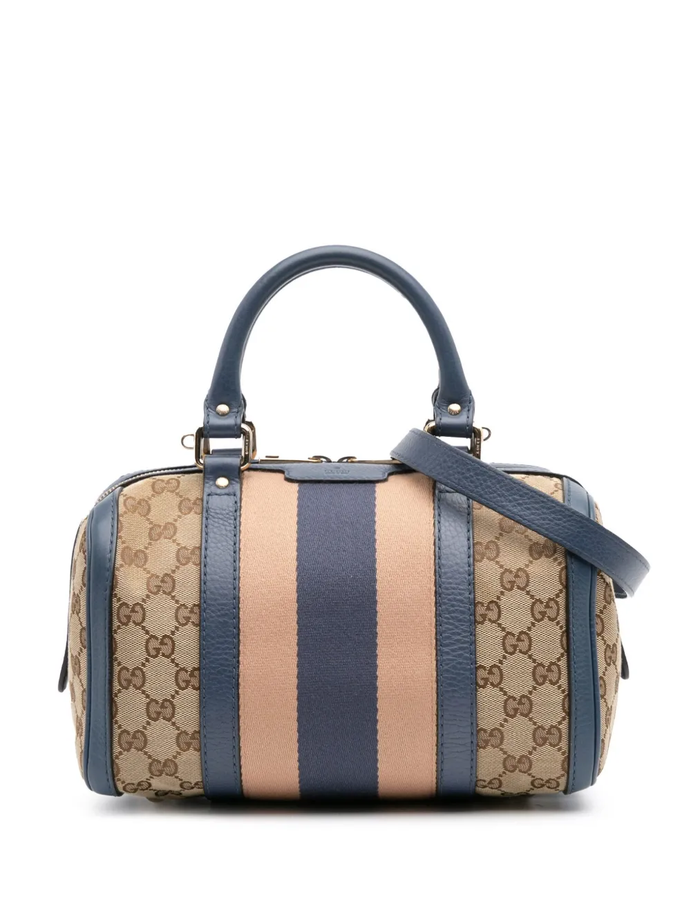 Gucci Pre-Owned 2016-2025 Small GG Canvas Web Joy Boston Bag satchel | Blue | Image 1