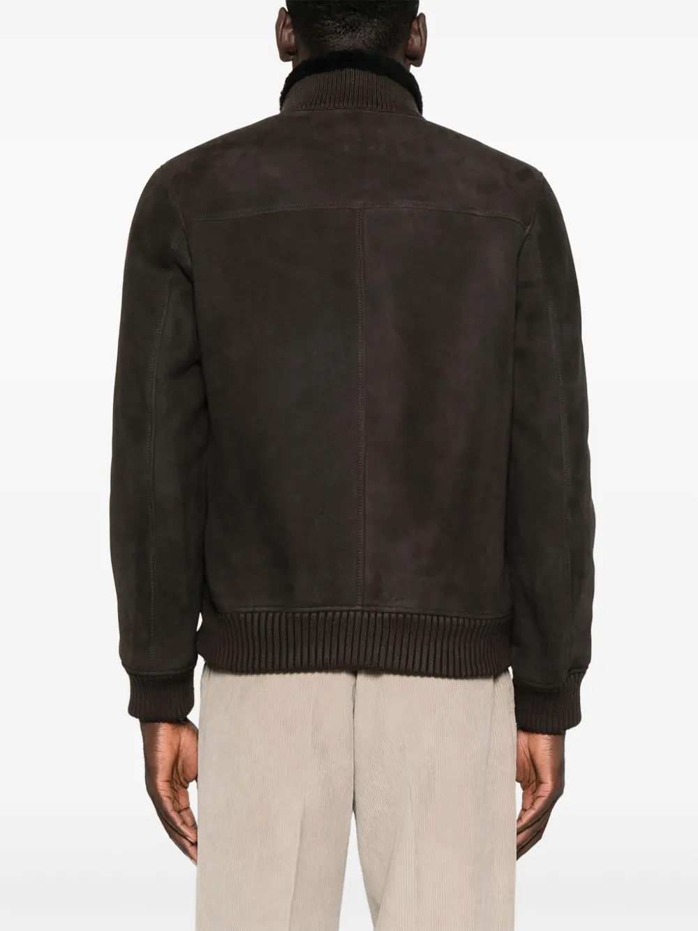 Arma Suede Bomber Jacket In Black