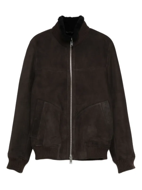 Arma Suede Bomber Jacket in Brown