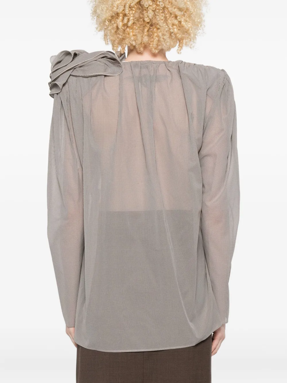 Magda Butrym Rose-embellishment Blouse In Gray