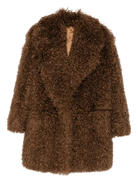Tagliatore teddy-textured collared coat