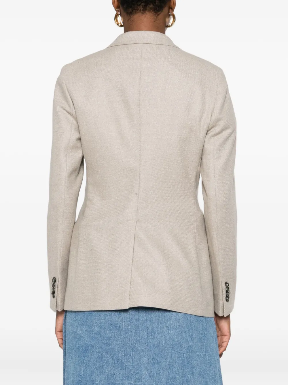 Tagliatore Double-breasted Wool Blazer In Neutral