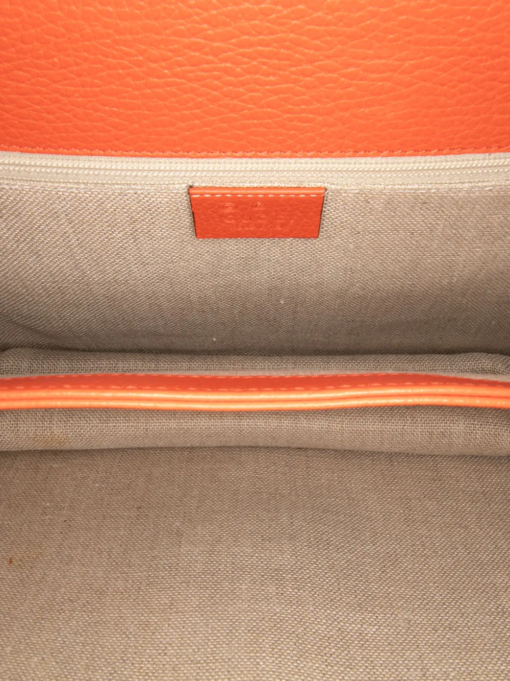 Pre-owned Gucci 2016-2025 Medium Dollar Calfskin Interlocking G Crossbody Bag In Orange