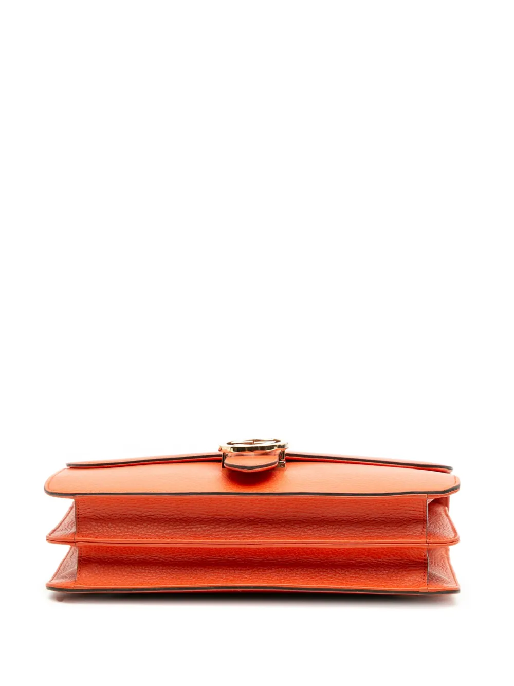 Pre-owned Gucci 2016-2025 Medium Dollar Calfskin Interlocking G Crossbody Bag In Orange