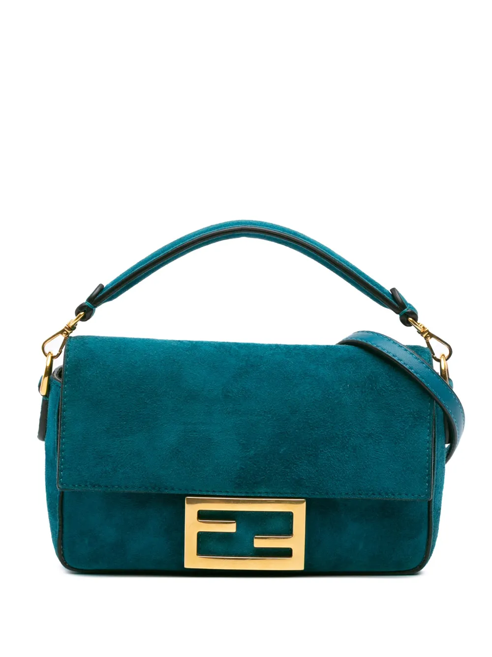 Fendi Pre-Owned 2010-2025 Mini Suede Baguette satchel - ブルー Fendi Pre-Owned 2010-2025 Mini Suede Baguette satchel - ブルー