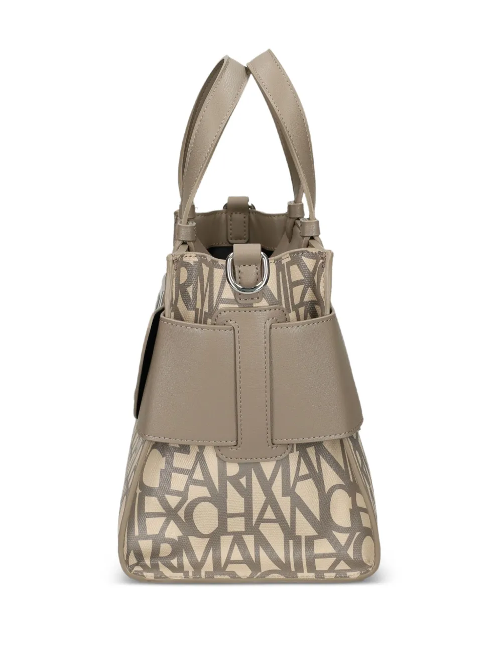 Armani Exchange Shopper met logoplakkaat en gesp Bruin
