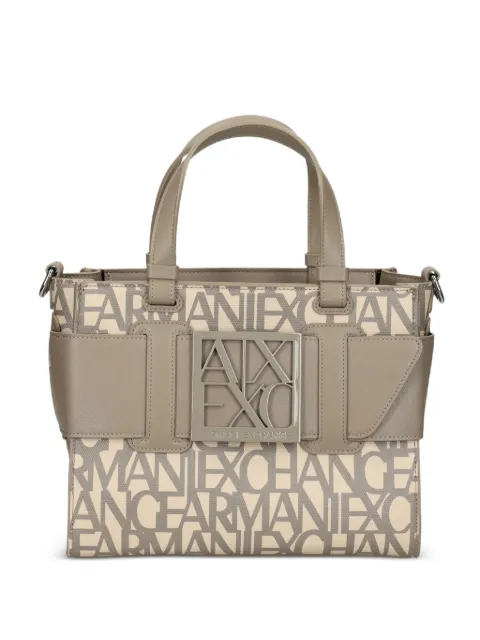 Armani Exchange logo-plaque buckle tote bag