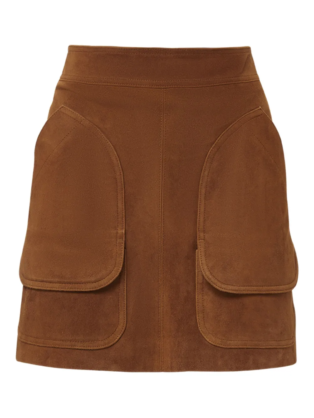 Veronica Beard Norwood Pocket-detail Suede Mini Skirt In Multi