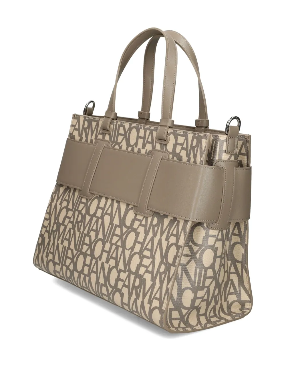 Armani Exchange Shopper met logoplakkaat en gesp Bruin