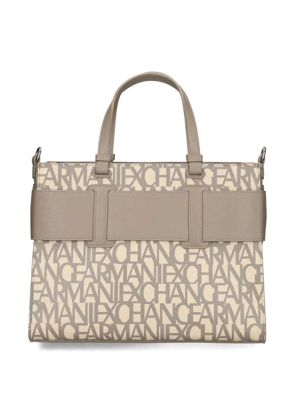 Armani Exchange Shopper met logoplakkaat en gesp Bruin