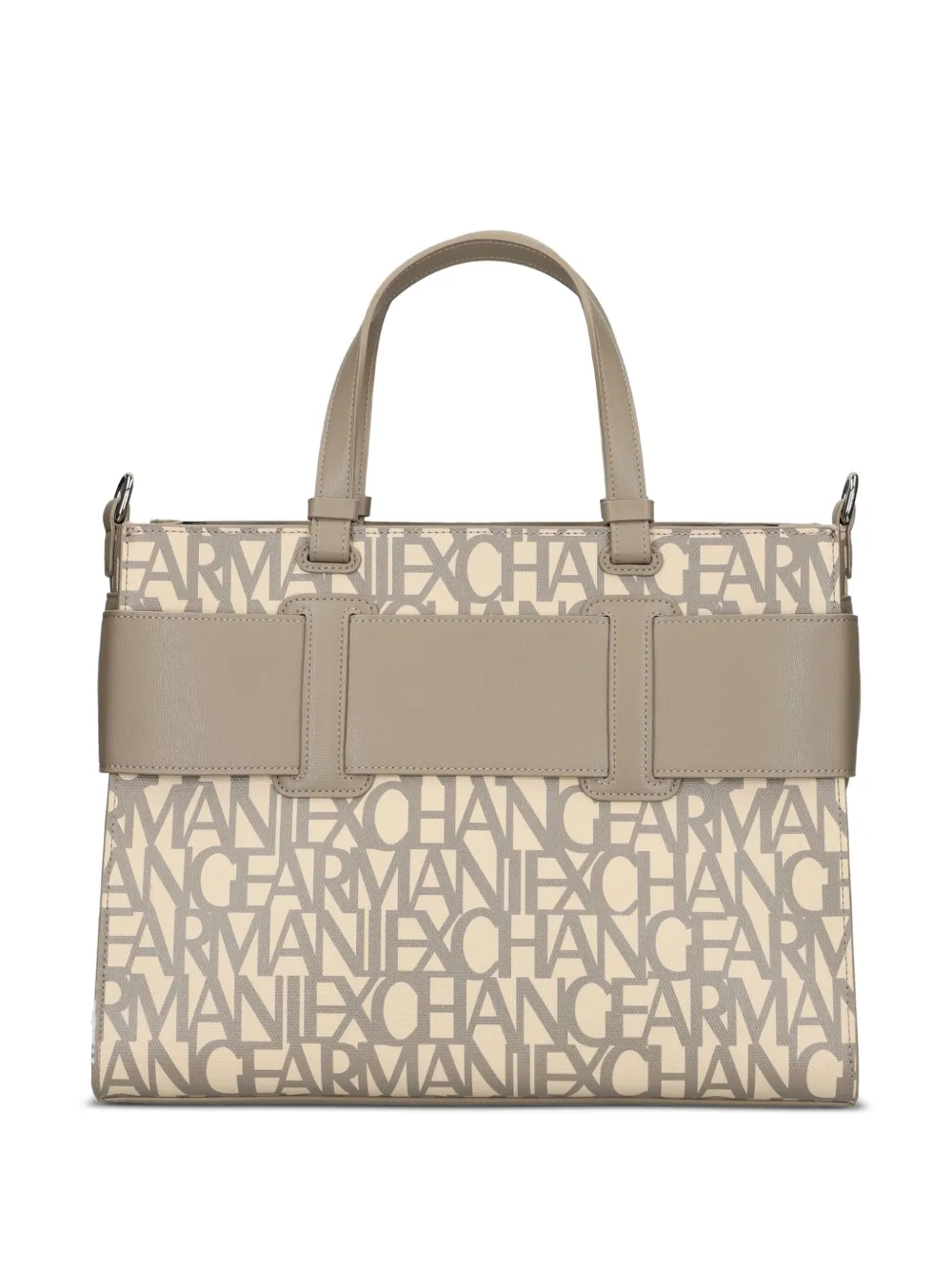 Armani Exchange Shopper met logoplakkaat en gesp - Bruin