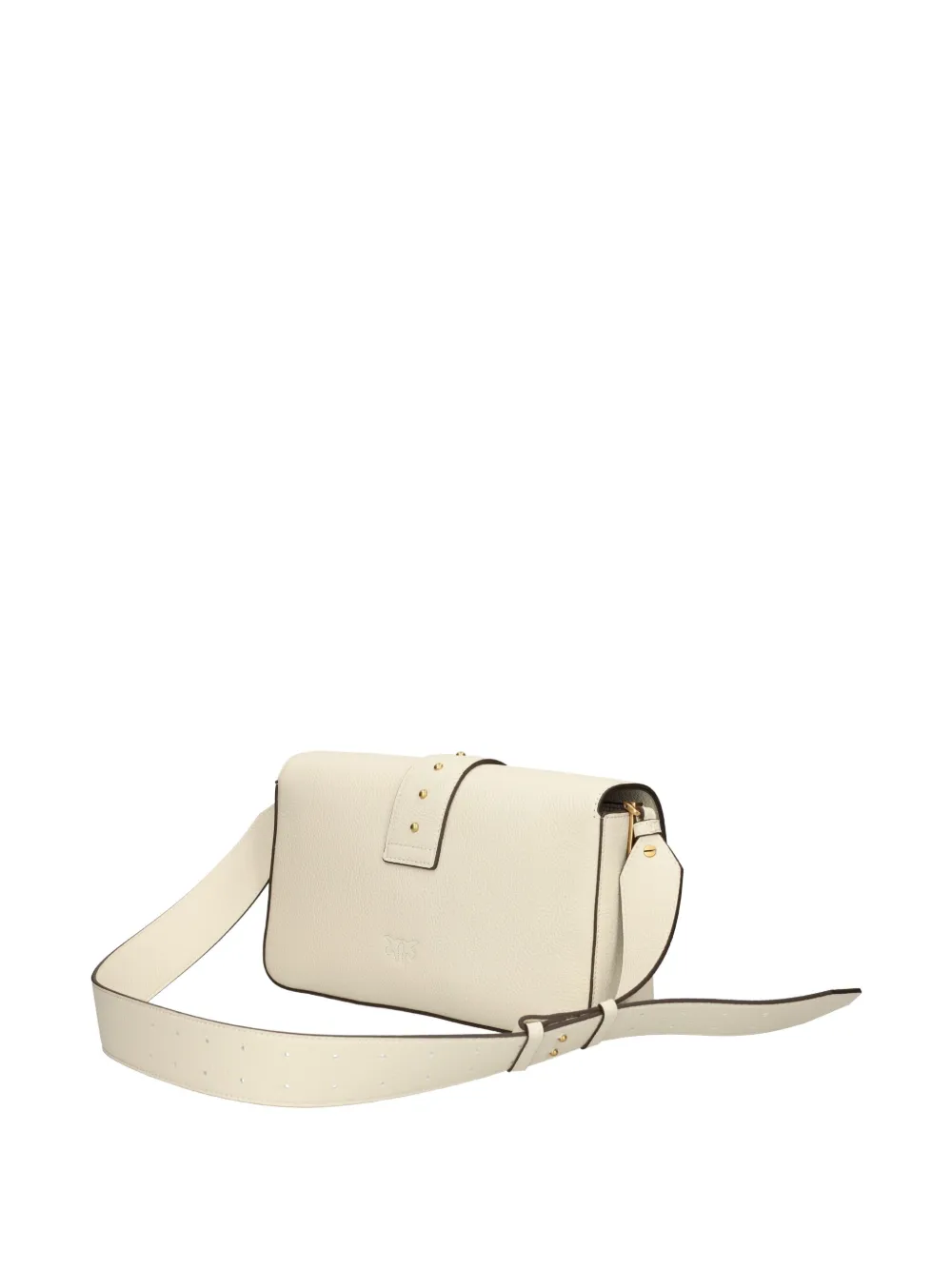PINKO Love leren schoudertas met studs Beige