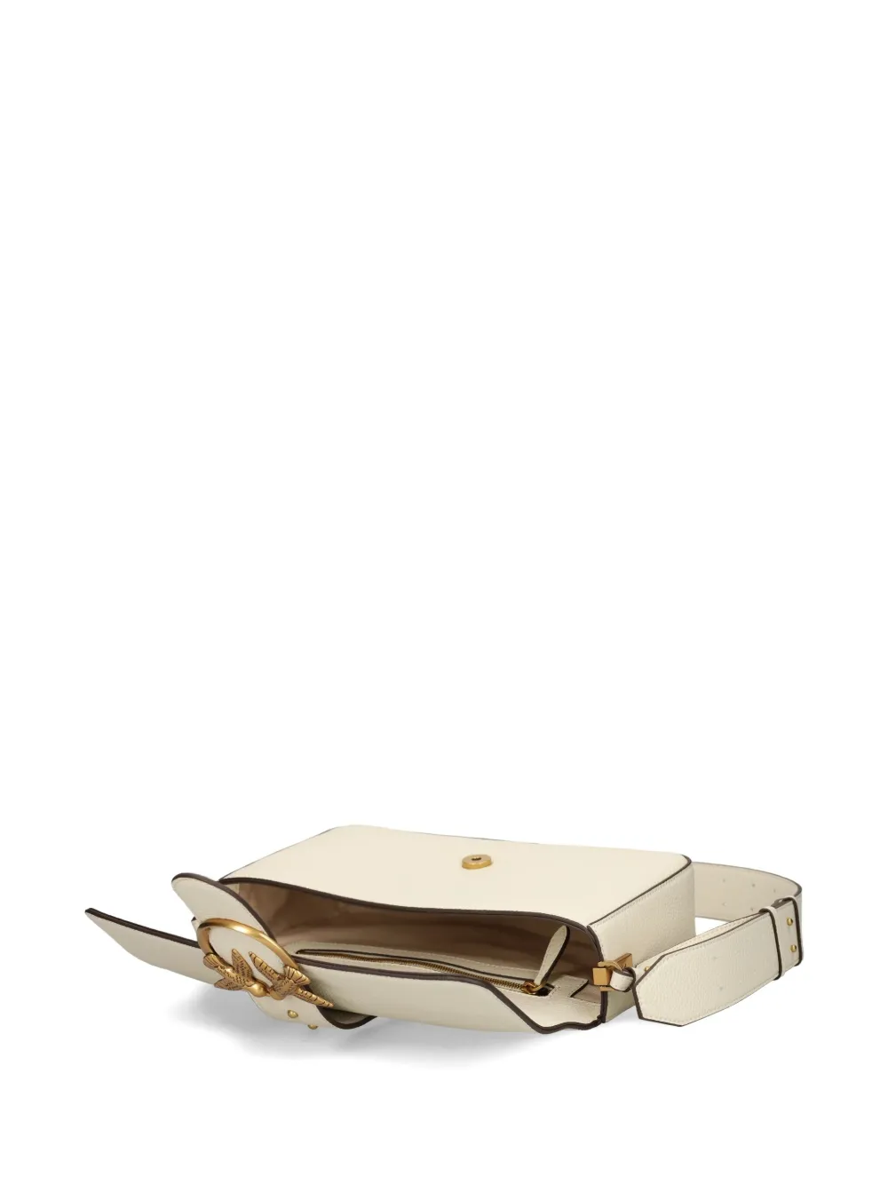 PINKO Love leren schoudertas met studs Beige