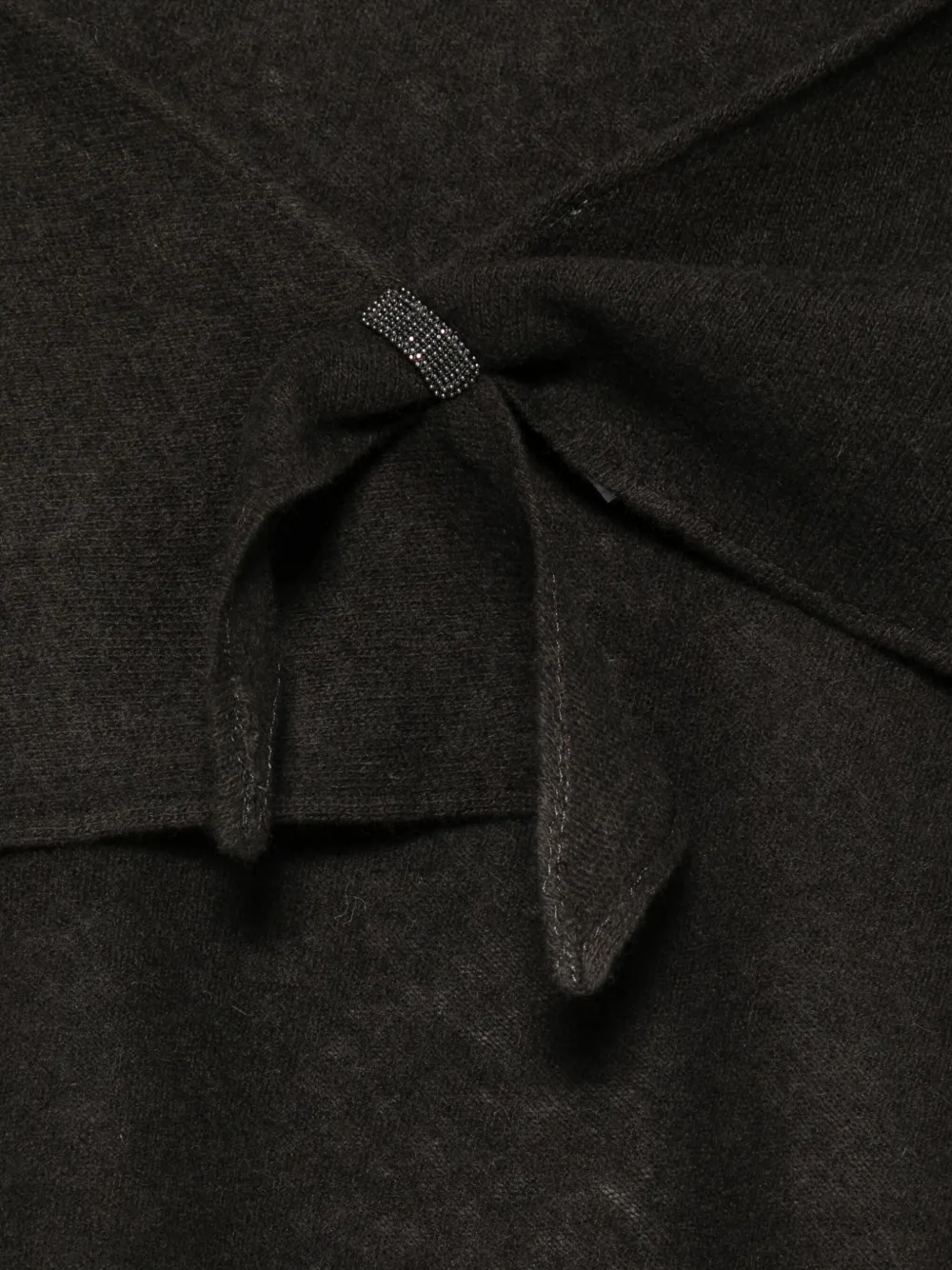 Brunello Cucinelli Crystal-embellished Triangle Scarf In Brown