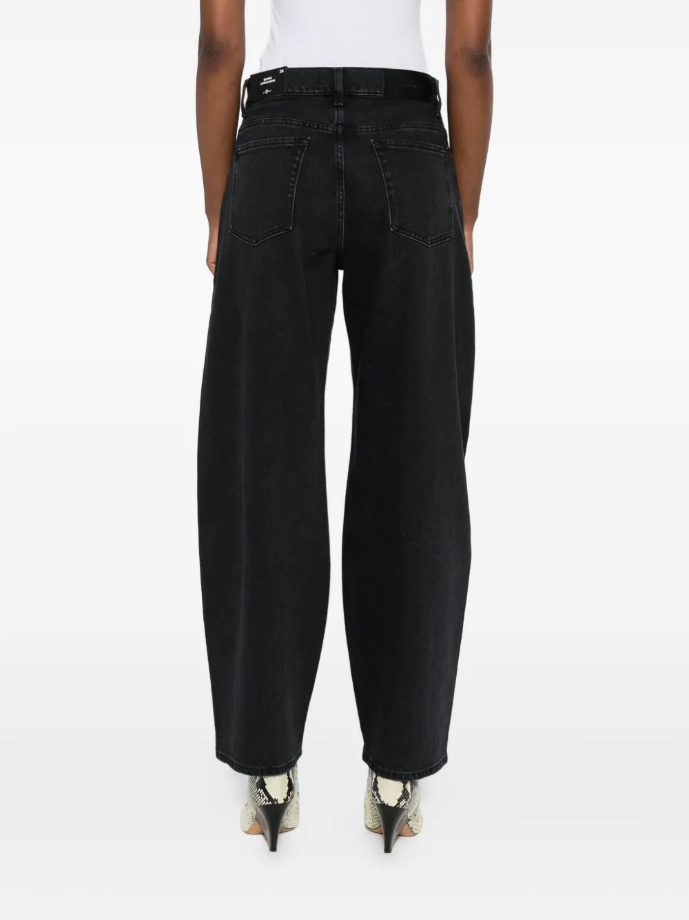 7 For All Mankind Twisted Bonie Five-pocket Jeans In Black