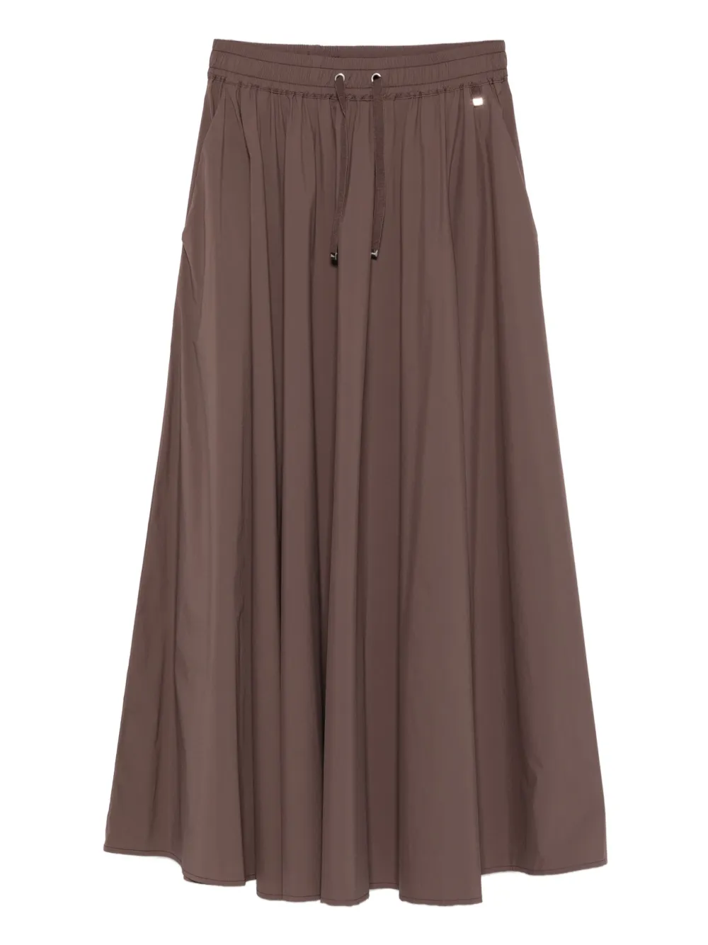 Herno Drawstring Pleated Skirt In Brown