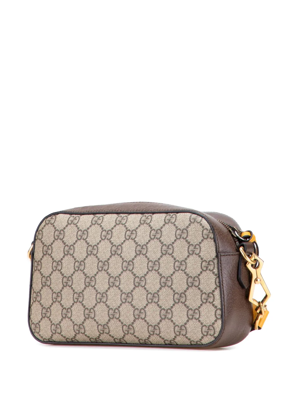 Pre-owned Gucci 2016-2025 Gg Supreme Web Neo Vintage Crossbody Bag In Brown
