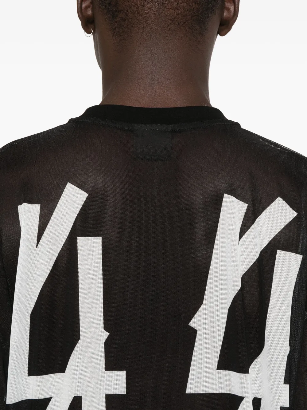 44 LABEL GROUP logo-print mesh T-shirt Zwart