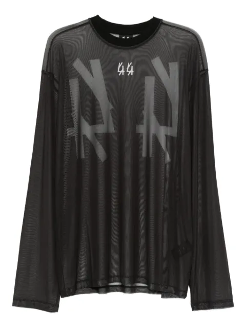 44 LABEL GROUP T-shirt met logoprint en mesh