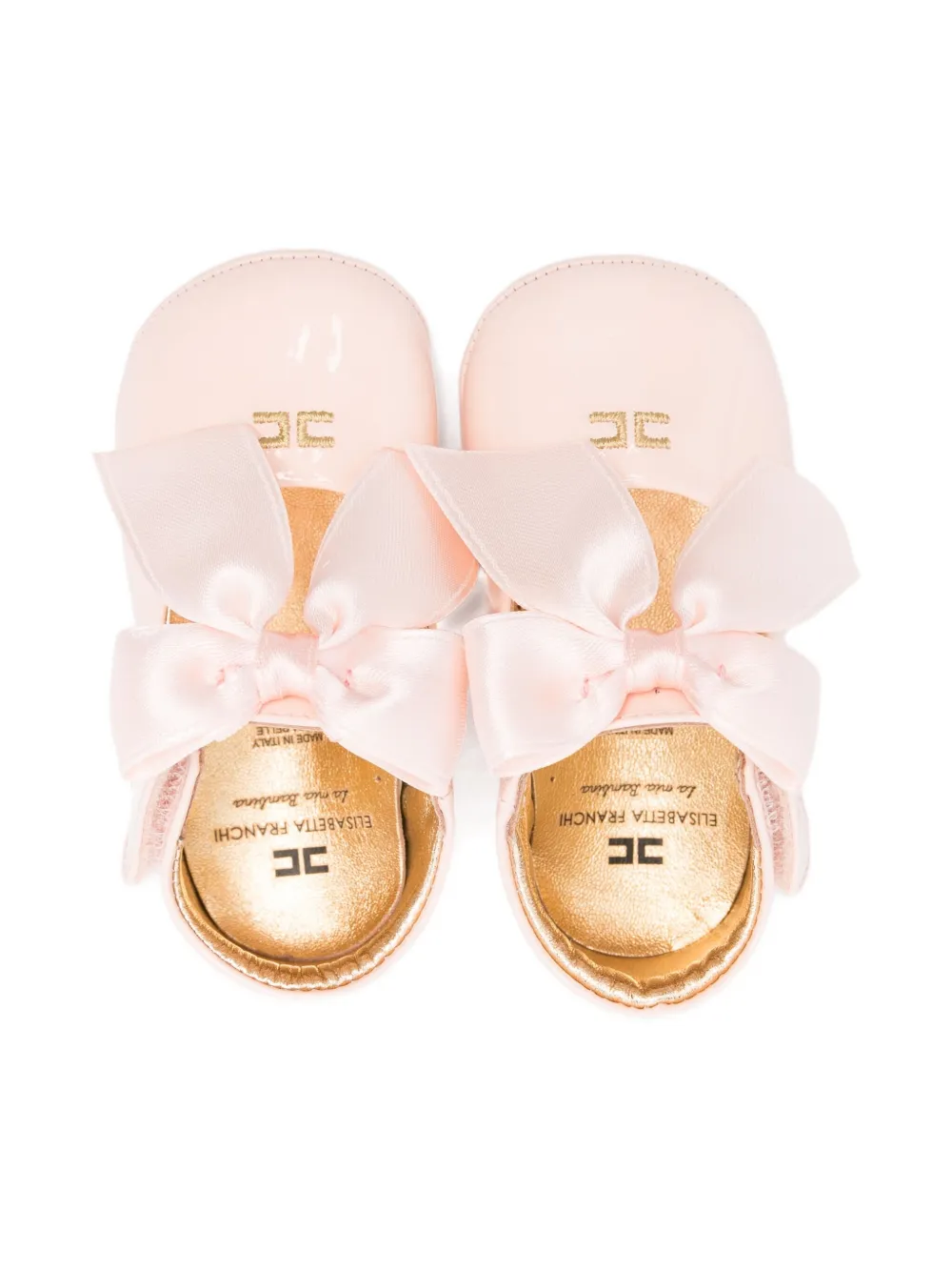 Elisabetta Franchi La Mia Bambina Ballerina's verfraaid met strik Roze