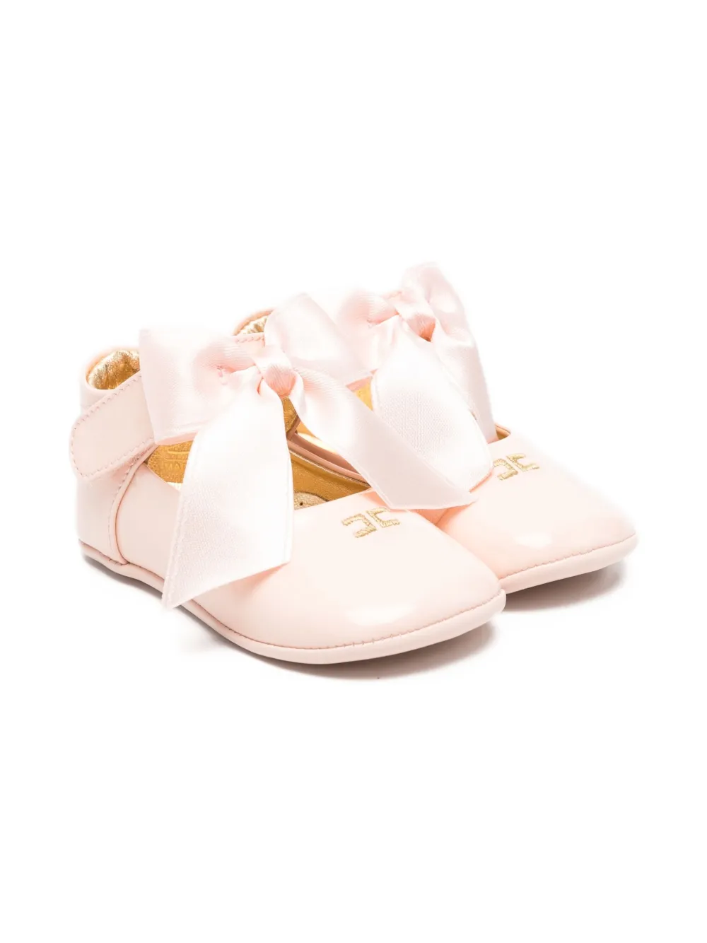 Elisabetta Franchi La Mia Bambina bow-embellish t ballerina shoes Pink