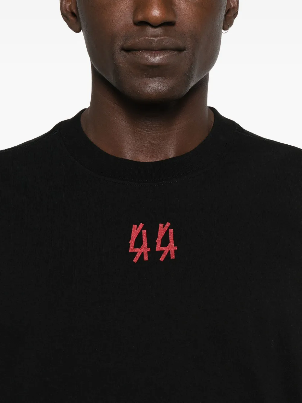 44 LABEL GROUP logo-print crew-neck T-shirt Zwart