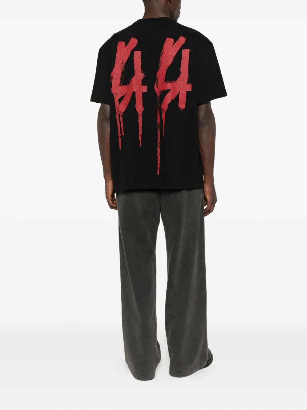 44 LABEL GROUP logo-print crew-neck T-shirt - Zwart