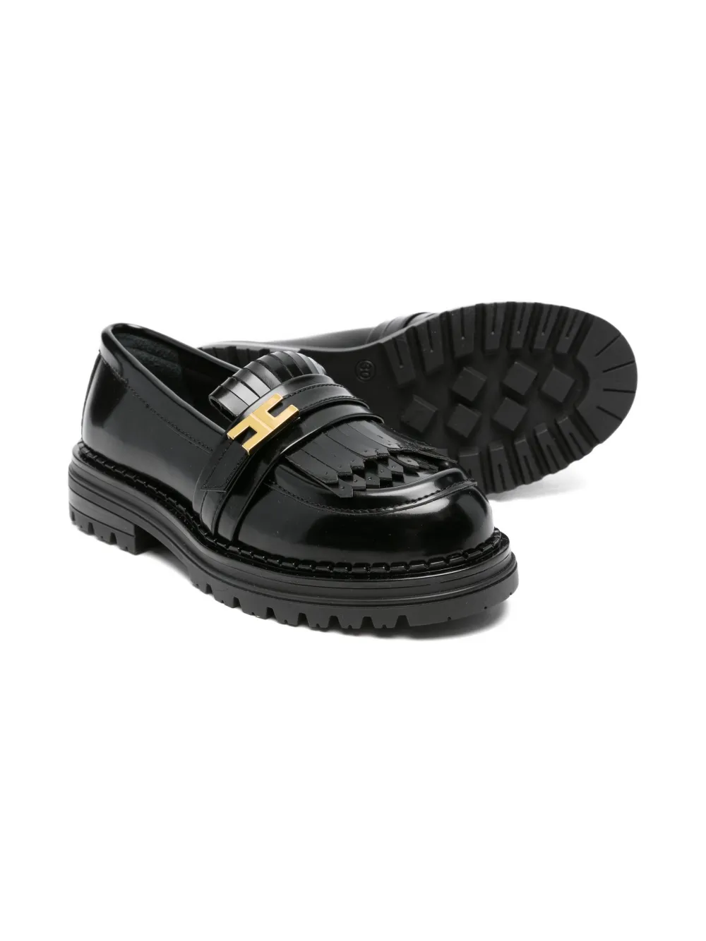 Elisabetta Franchi La Mia Bambina logo-detail leather loafers | Girls Shoes | Image 2